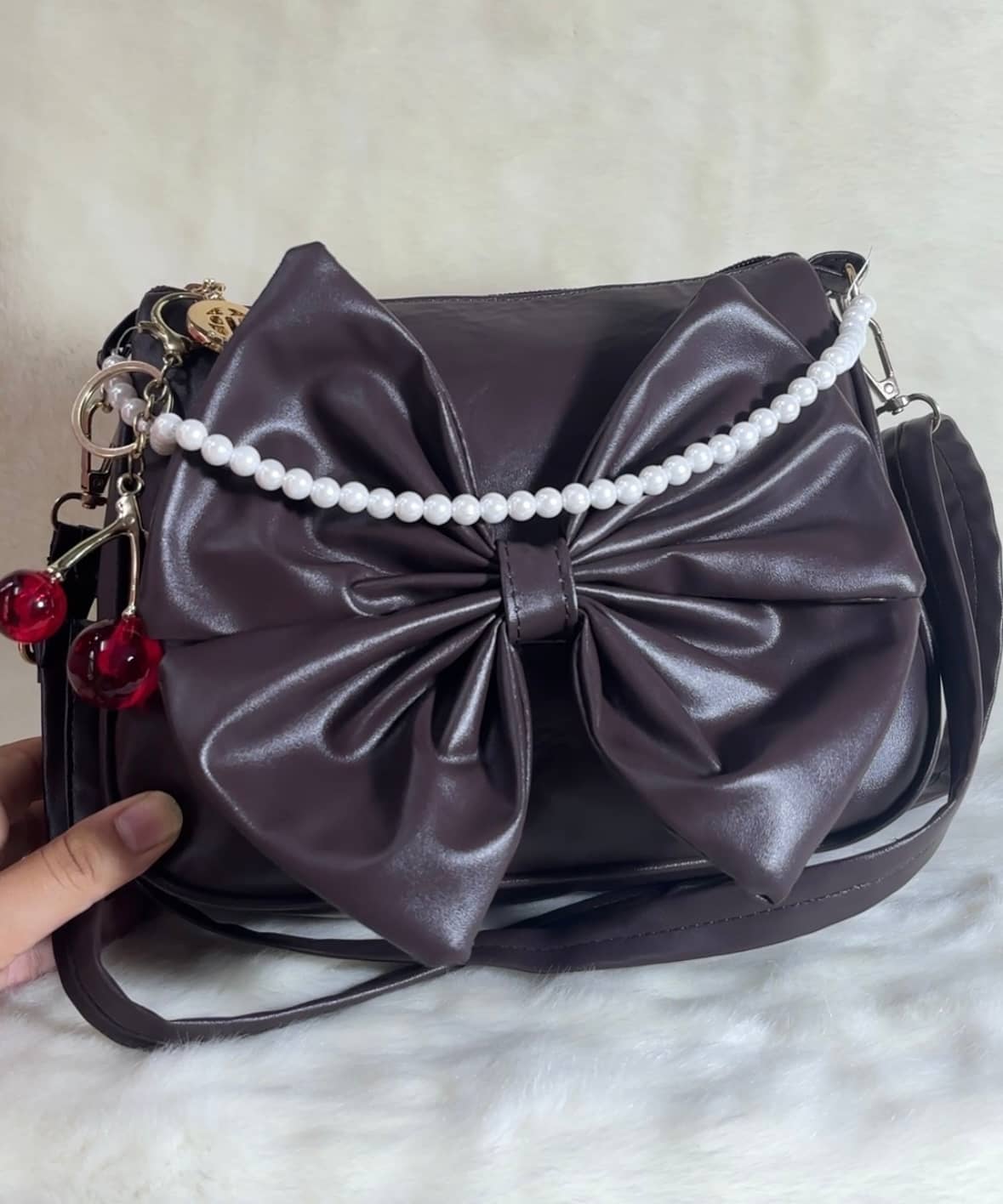 🍒Plain Pearl Bag (Small Cherry) - Thumbnail 4