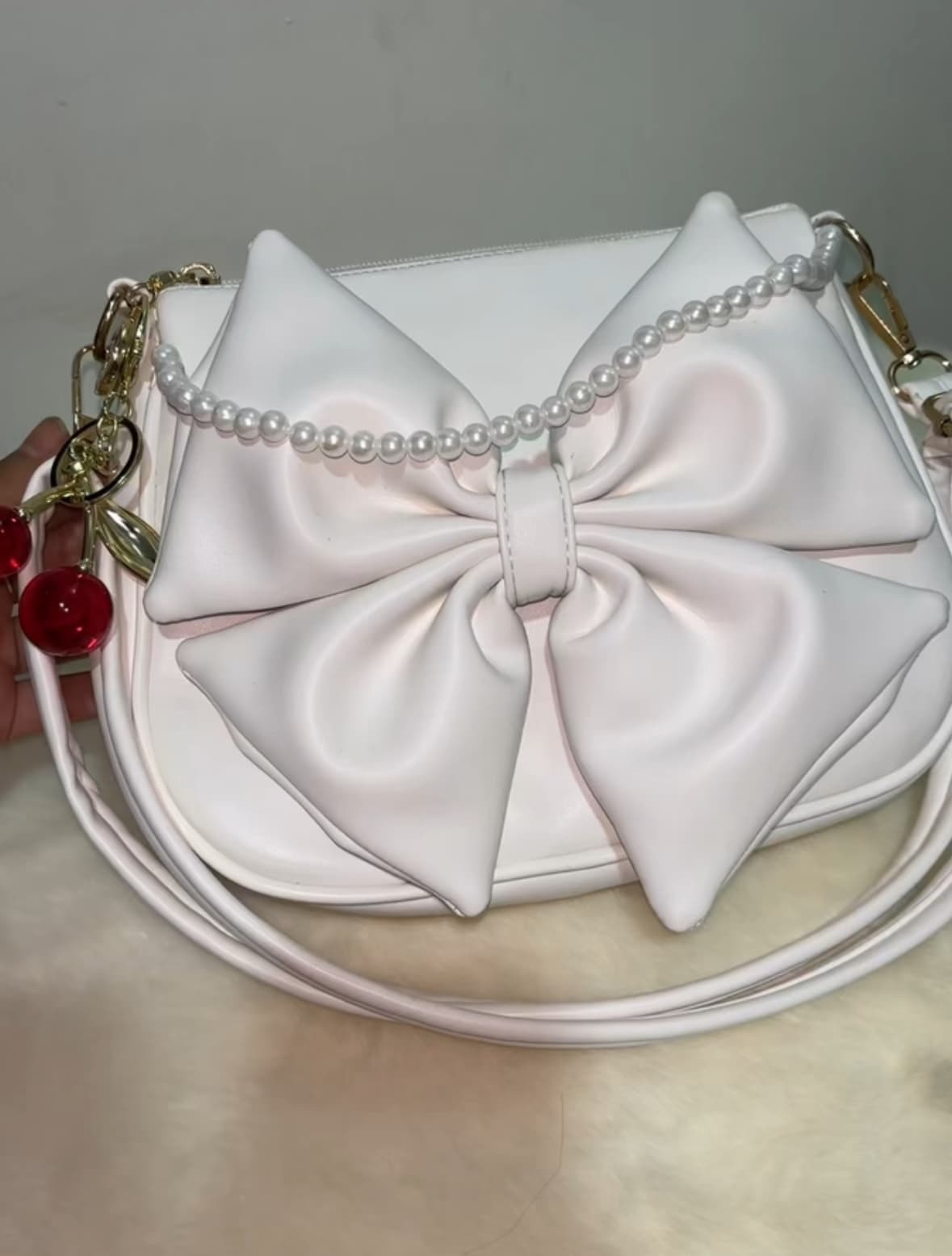 🍒Plain Pearl Bag (Small Cherry) - Thumbnail 2